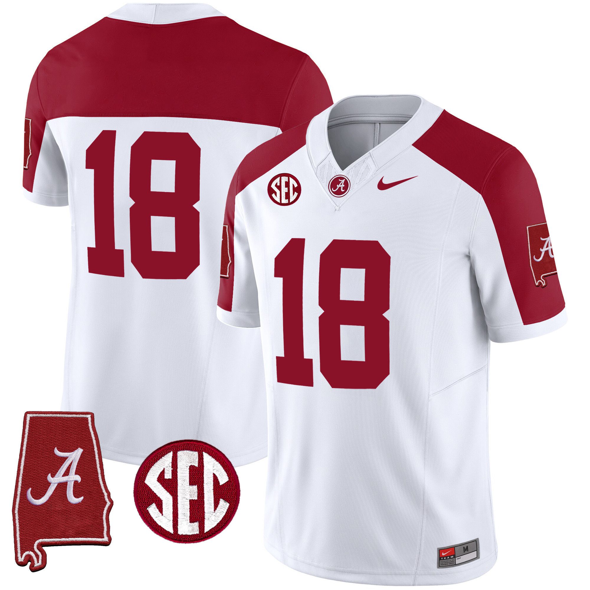 Men Alabama Crimson Tide #18 No Name White 2024 Nike Vapor Limited NCAA Jersey style 1->indianapolis colts->NFL Jersey